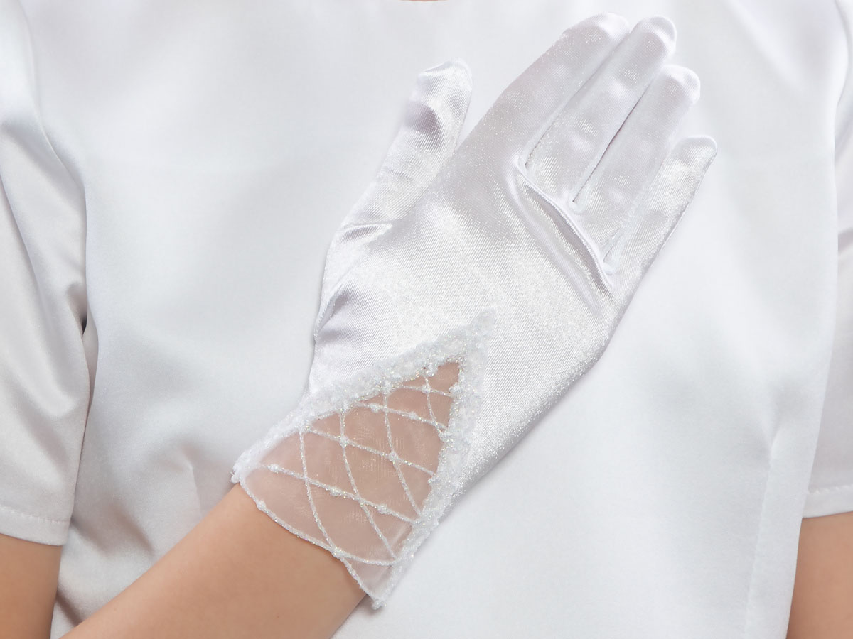 Rękawiczki z transparentną dekoracją NR19